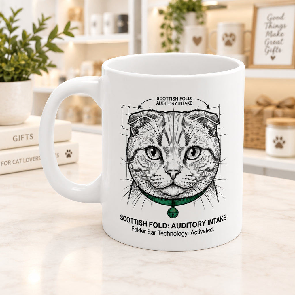 The Scottish Fold Auditory Intake Blueprint Mug