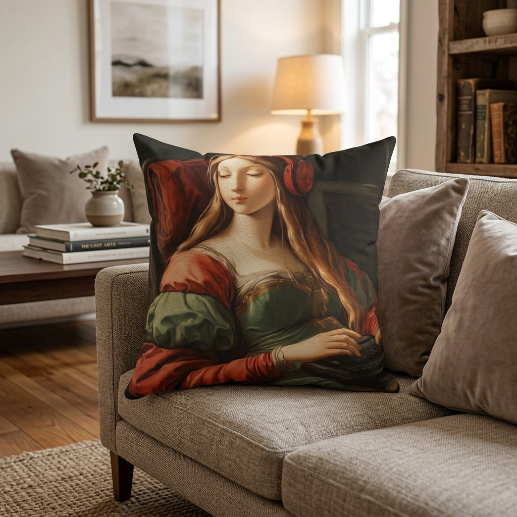 Renaissance Gamer Quirky Faux Suede Cushion