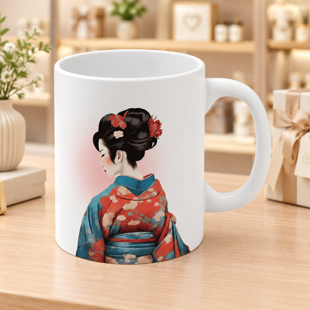 Geisha Elegance Kimono Mug