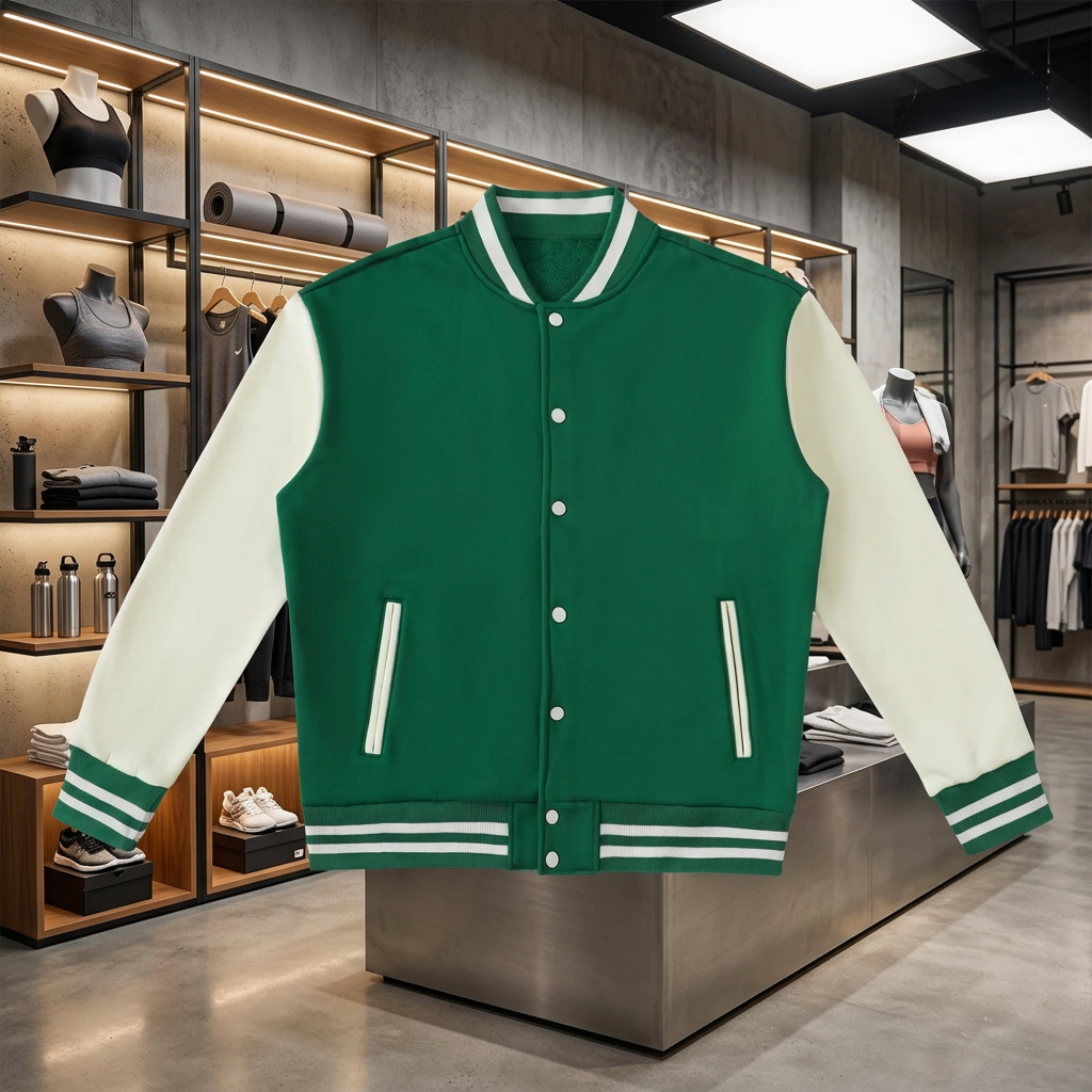 Gridiron Grit Football Theme Two-Tone Fleeced Varsity Jacket