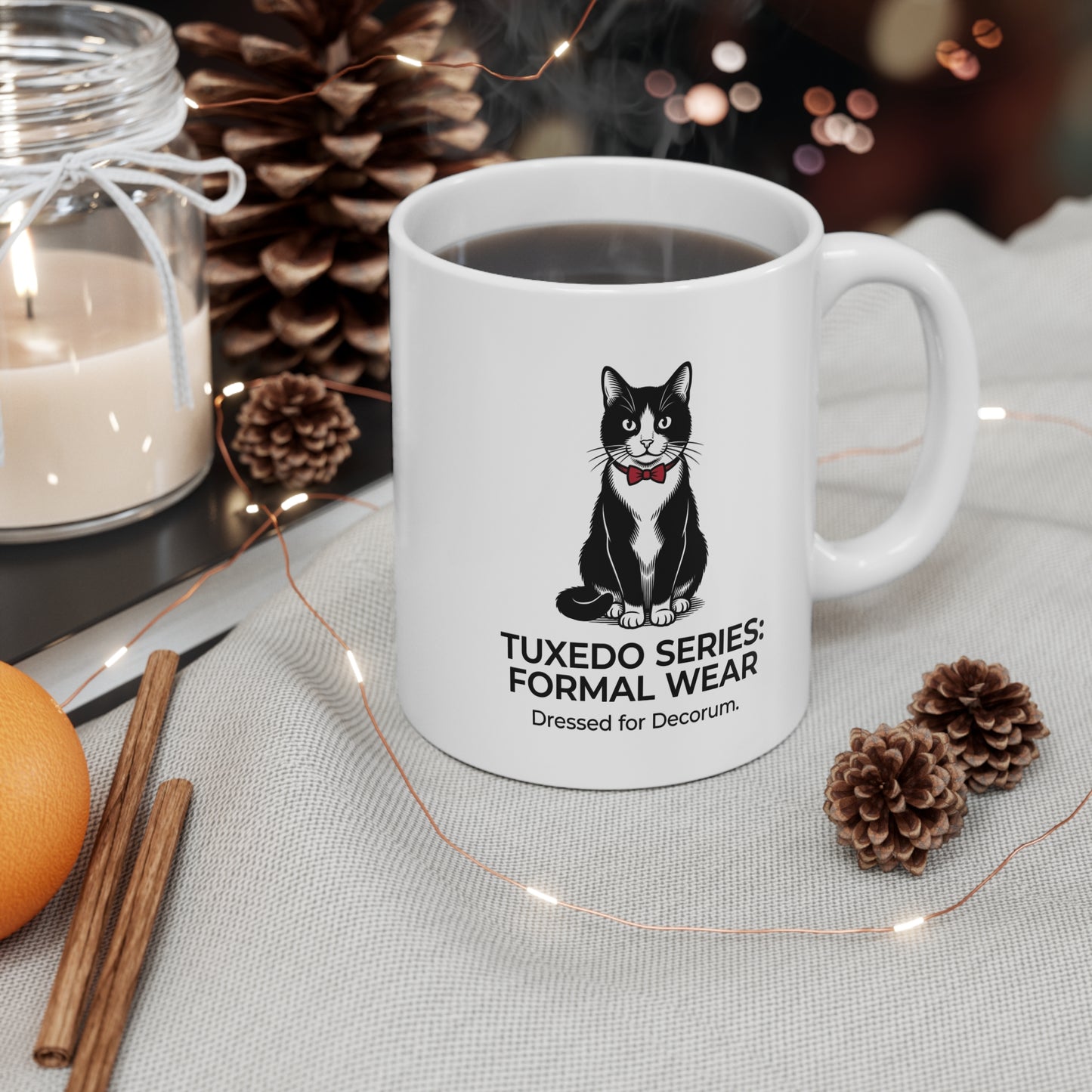 The Tuxedo Cat Formal Wear Schematic Mug