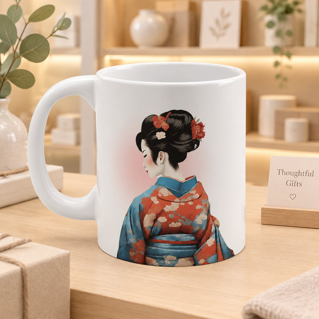 Geisha Elegance Kimono Mug