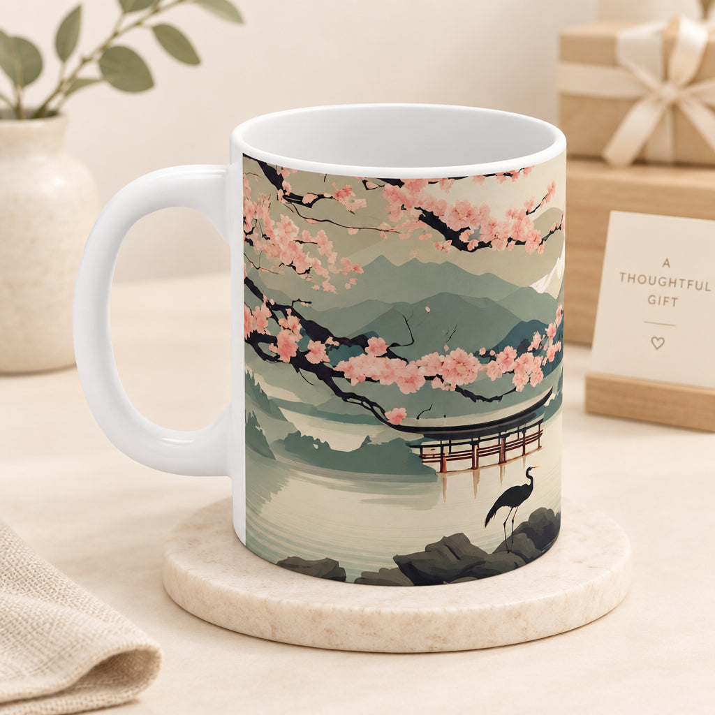 Vintage Japanese Cherry Blossom Art Mug