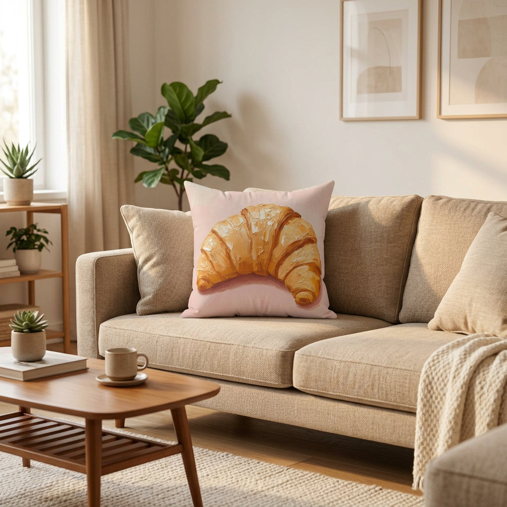 Morning Delight Croissant Faux Suede Cushion