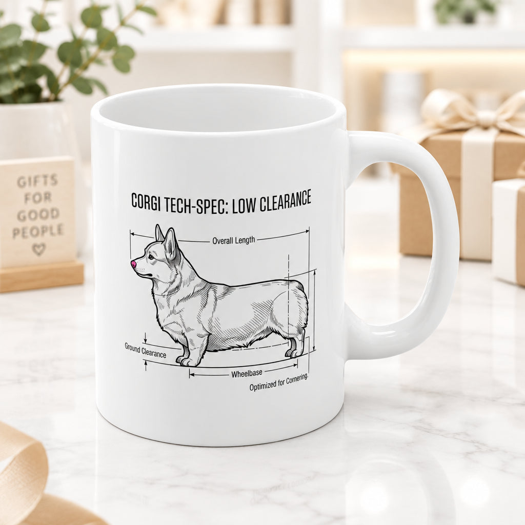 The Corgi Ground-Clearance Diagram Mug