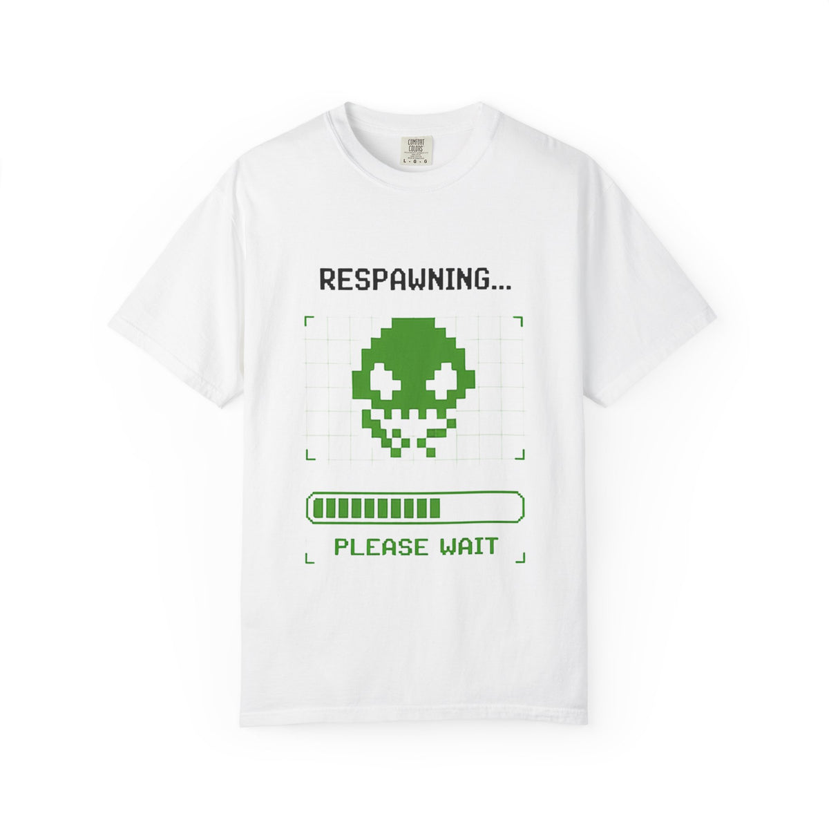 Respawning... Please Wait T-Shirt - Pixel Alien Gamer Tee