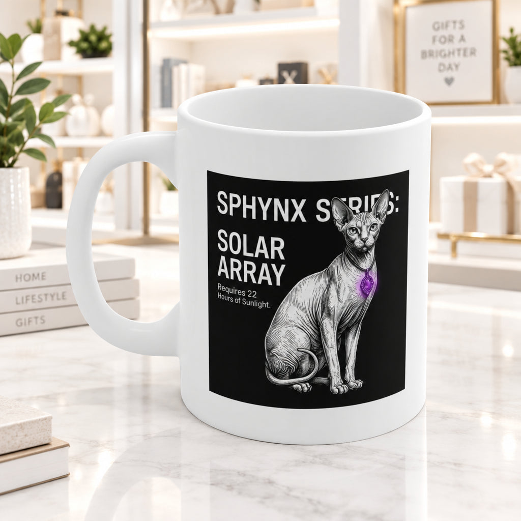 The Sphynx Cat Solar Array Blueprint Mug