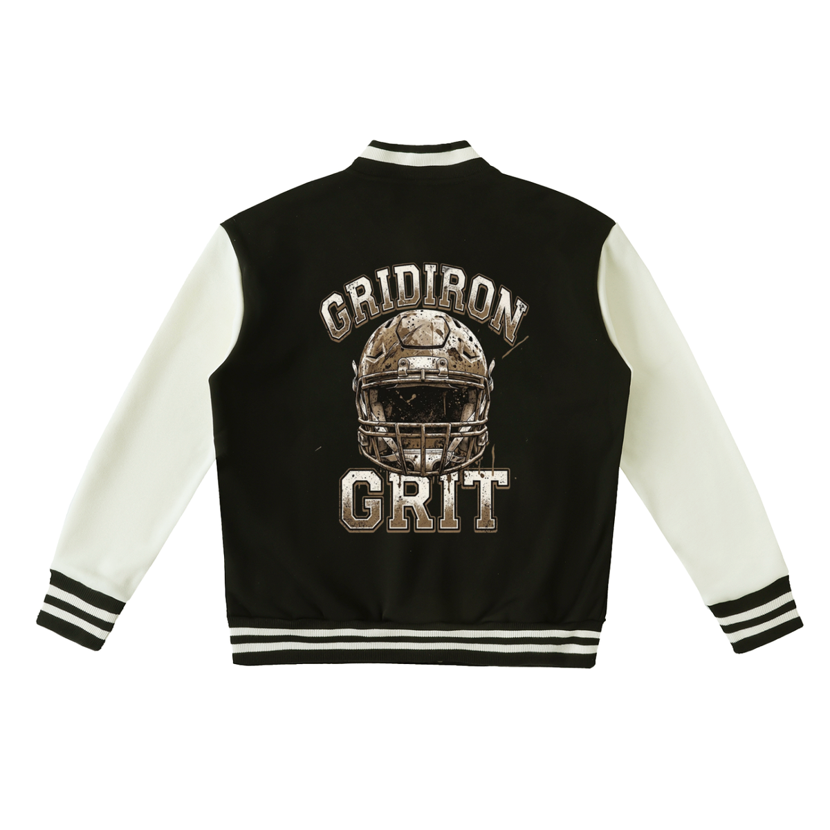 Gridiron Grit Football Theme Two-Tone Fleeced Varsity Jacket