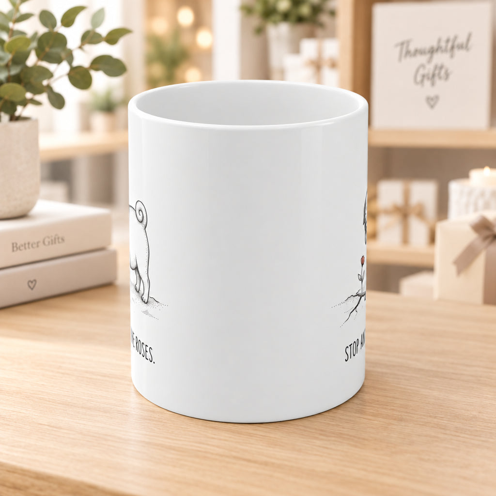 The Pondering Pug & The Tiny Flower Mug