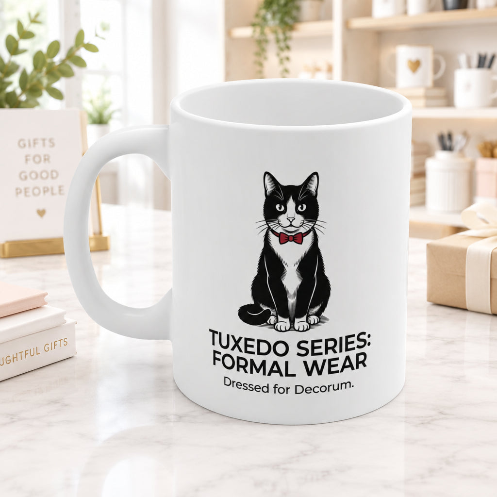 The Tuxedo Cat Formal Wear Schematic Mug