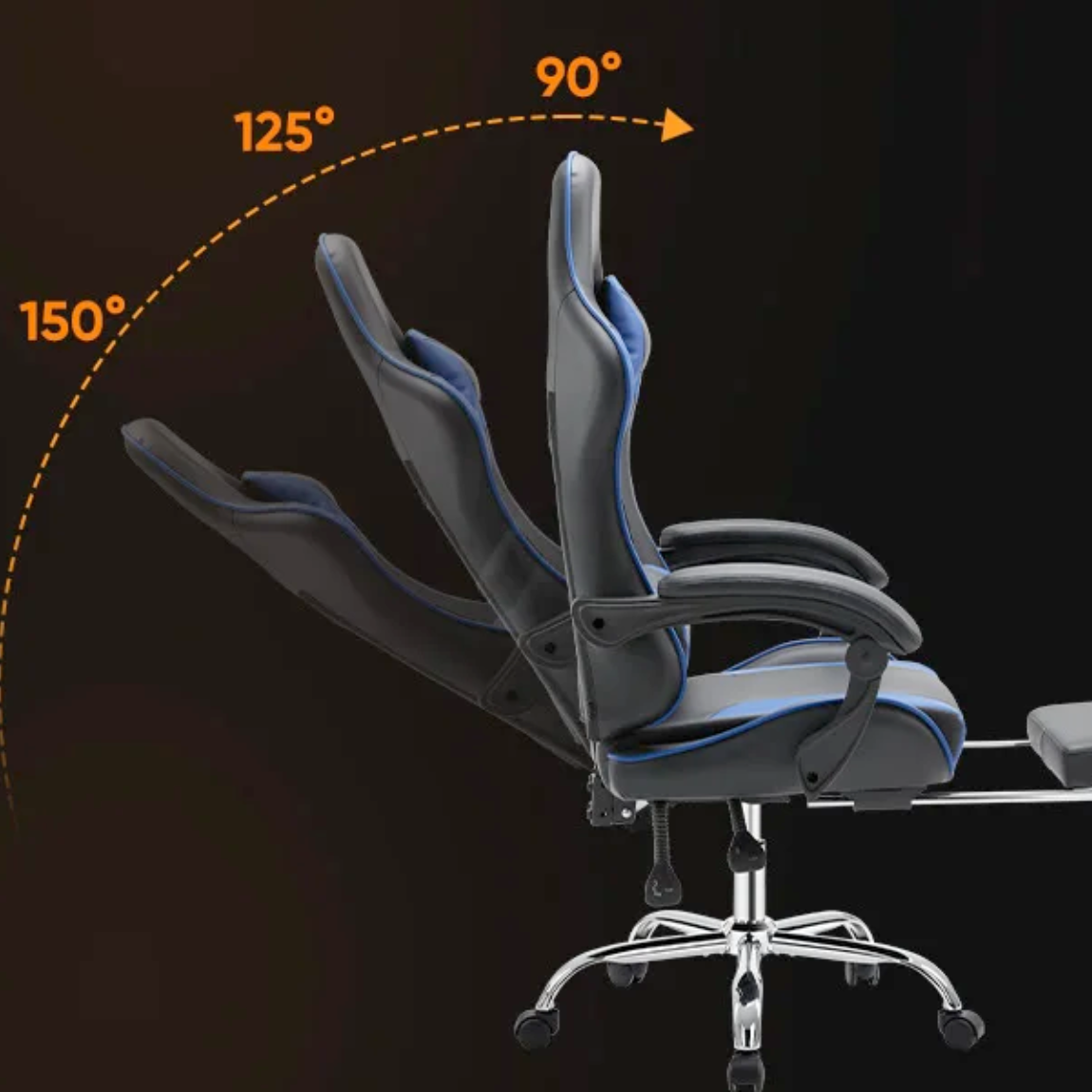 Ergonomic X2 Gaming Chair with Lumbar Support & Foot Rest