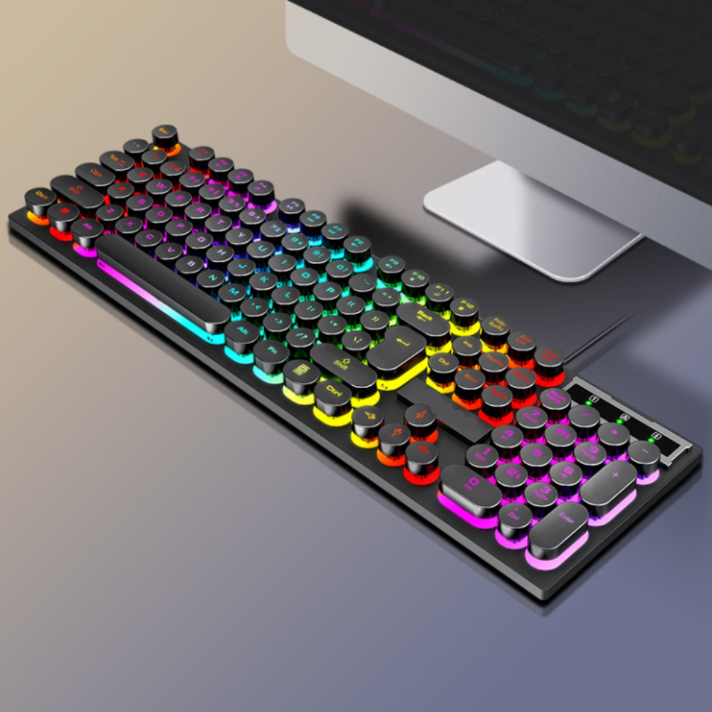 USB Wired Light Up Gaming Keyboard and Mouse Set