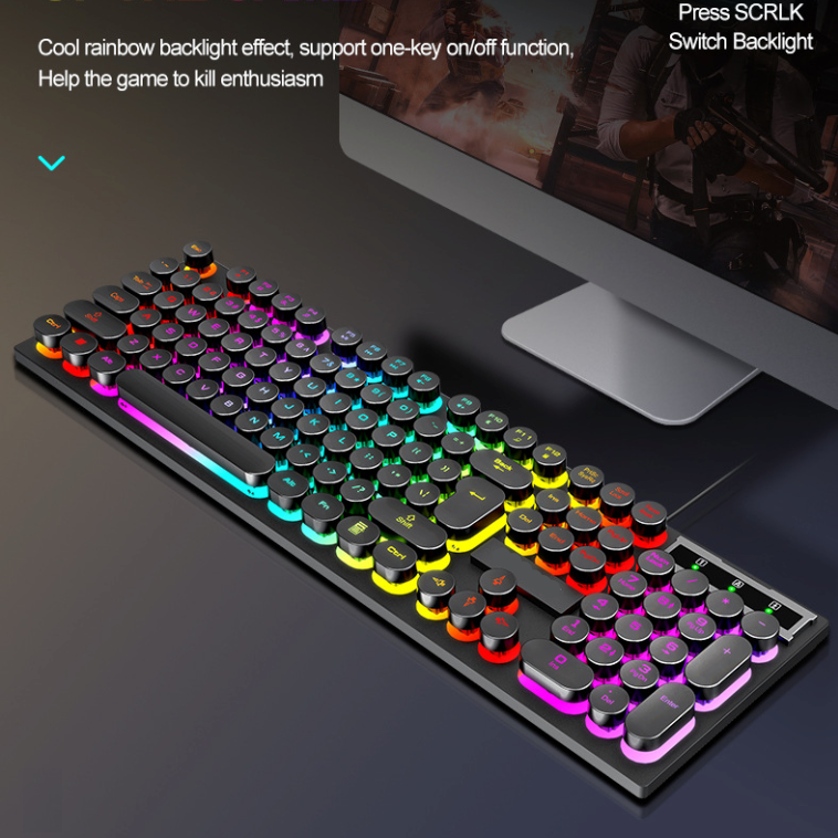 USB Wired Light Up Gaming Keyboard and Mouse Set
