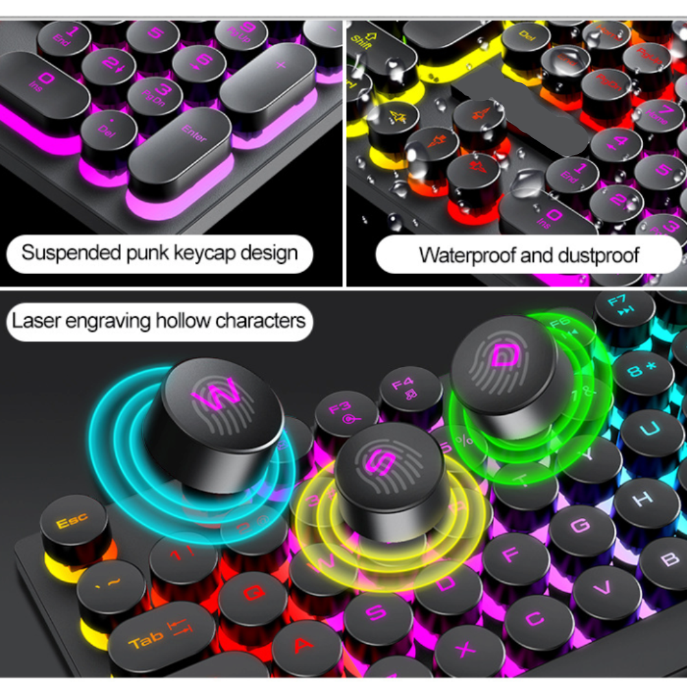 USB Wired Light Up Gaming Keyboard and Mouse Set