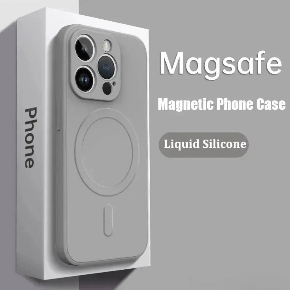 Soft Silicone Magnetic charging compatible case for iPhone 14 to iPhone 17 series