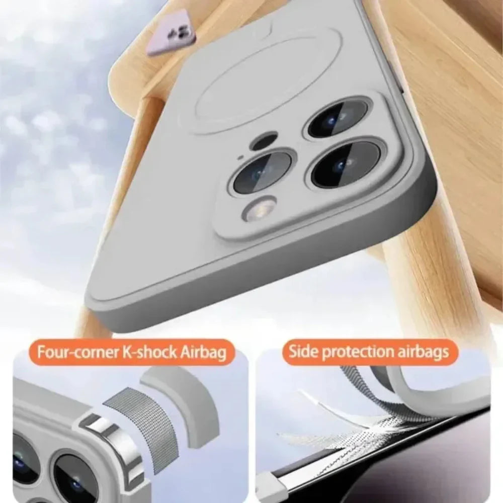 Soft Silicone Magnetic charging compatible case for iPhone 14 to iPhone 17 series