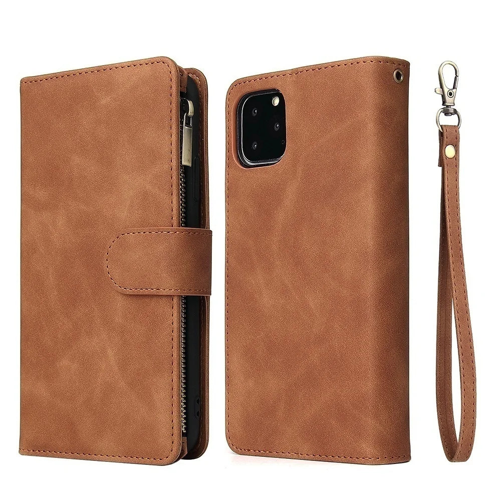 Vegan Leather Wallet Case for iPhone 15 to 17 series