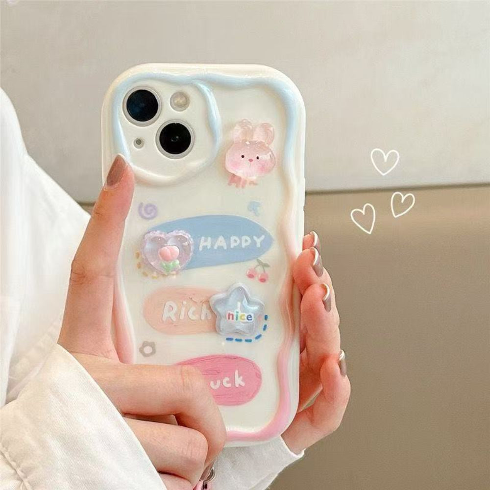 Happy Rich Luck Cartoon Phone Case for iPhone 12 to 17 series