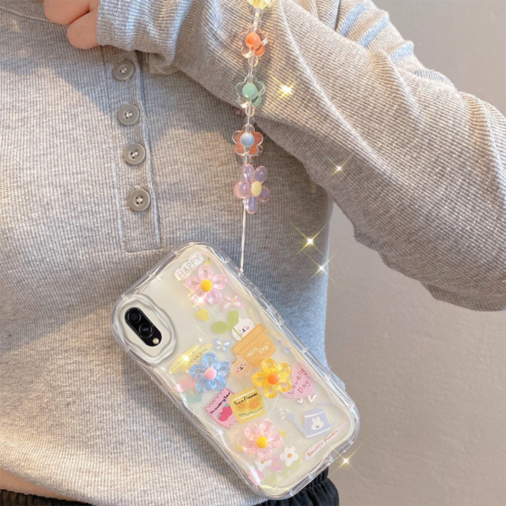 Colorful Spring Cartoon Phone Case for iPhone 12 to 17 series