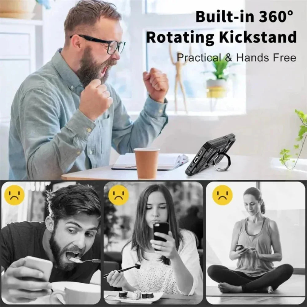 Card Holder Armor Case for iPhone 14 to 17 series