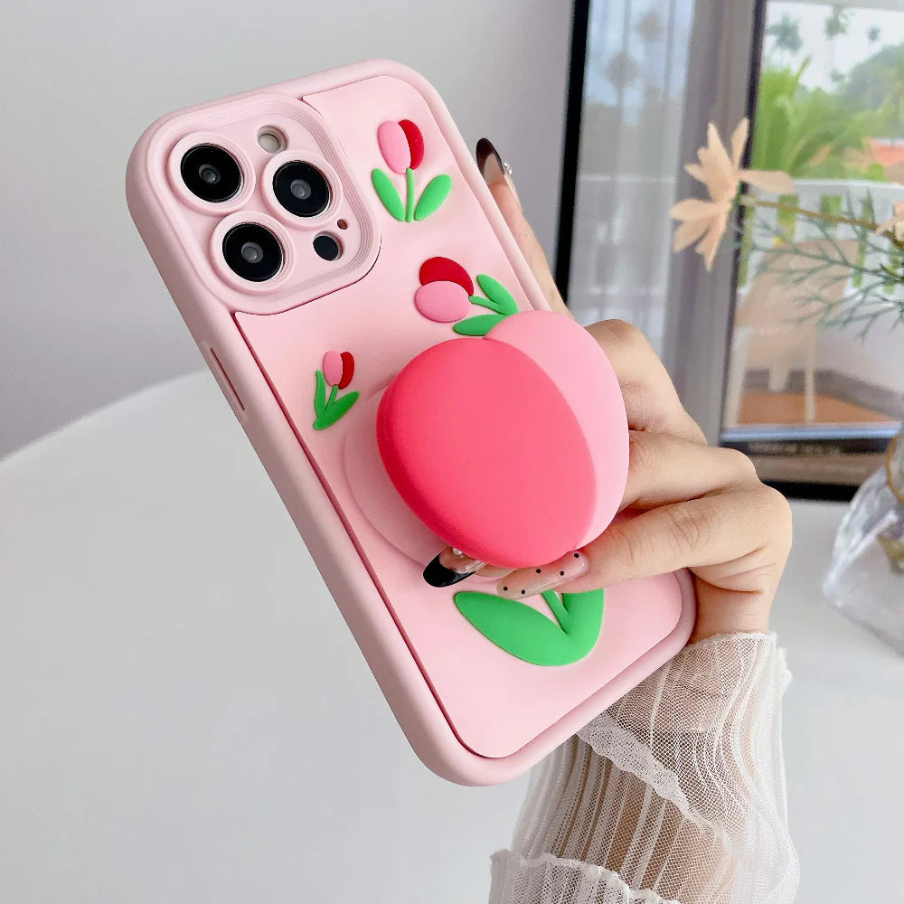 3D Tulip Phone Case for iPhone 12 to 17 series