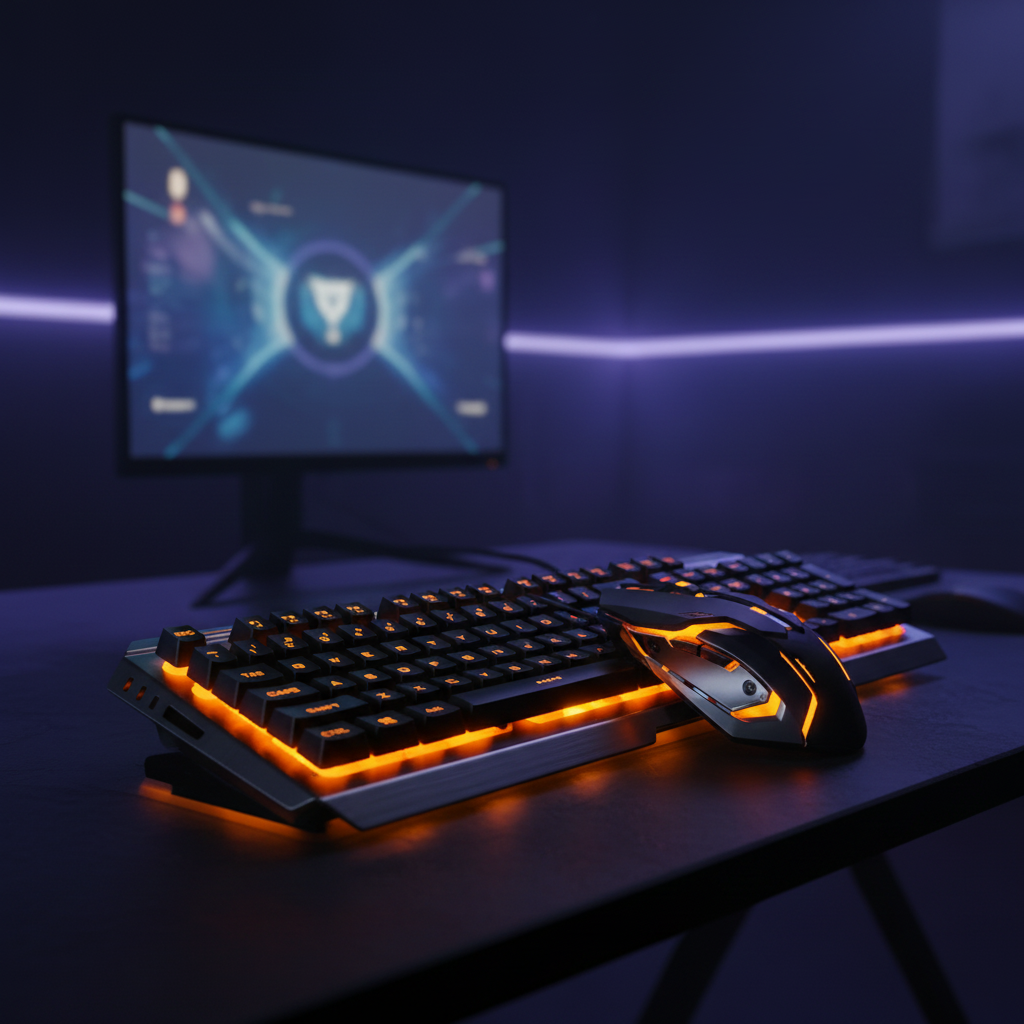 Premium Metal Gaming Keyboard and Mouse Set
