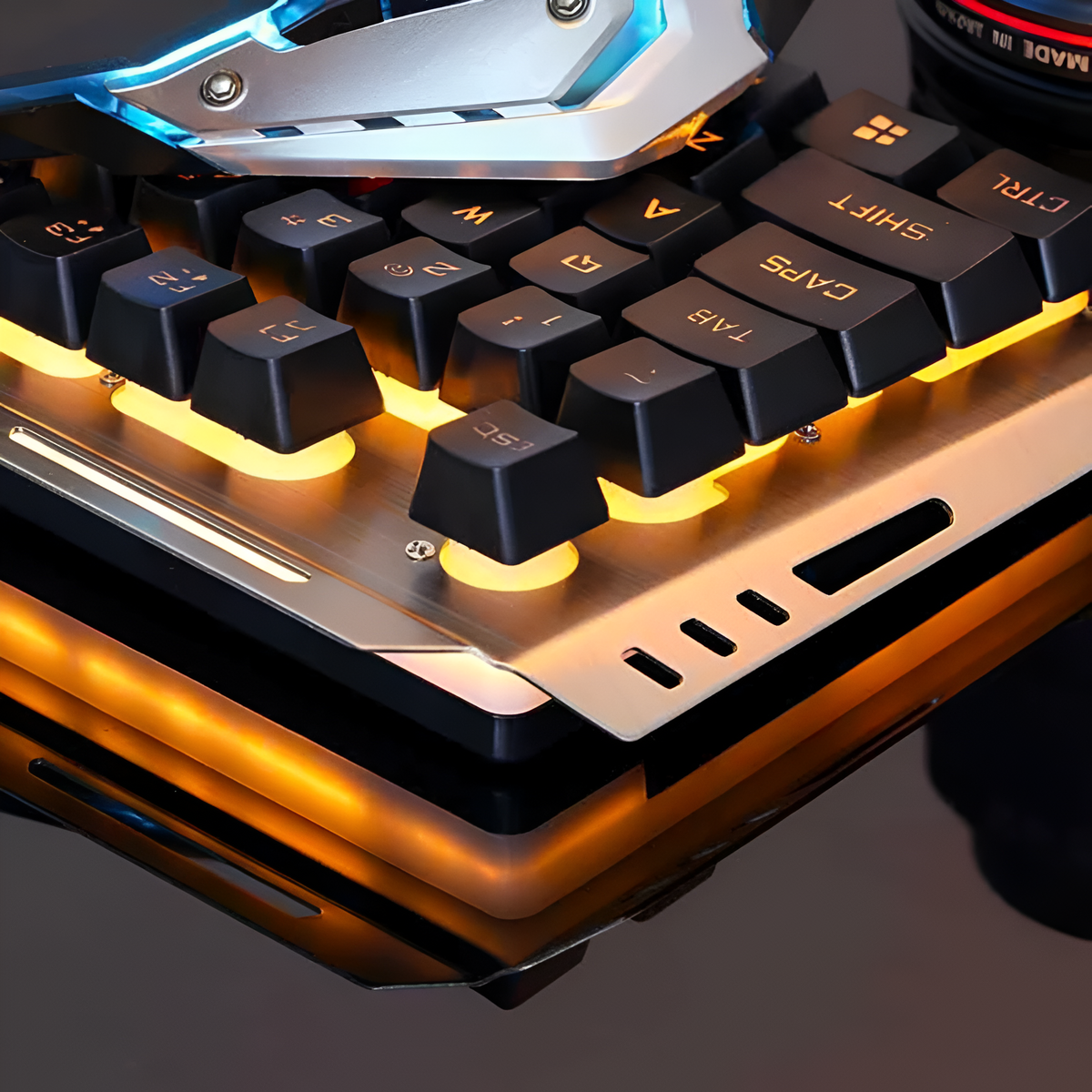 Premium Metal Gaming Keyboard and Mouse Set