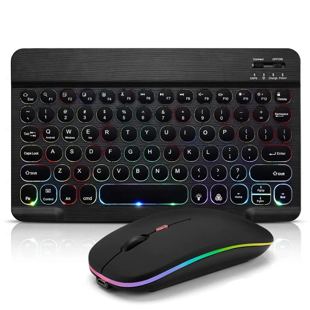 Retro Keys RGB Bluetooth Wireless Keyboard and Mouse Set