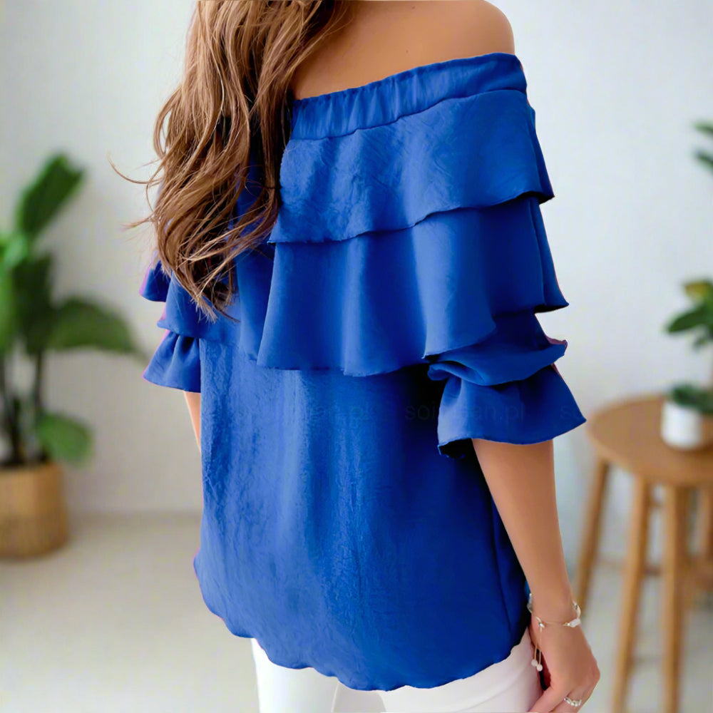 Women Off Shoulder Top With Ruffles