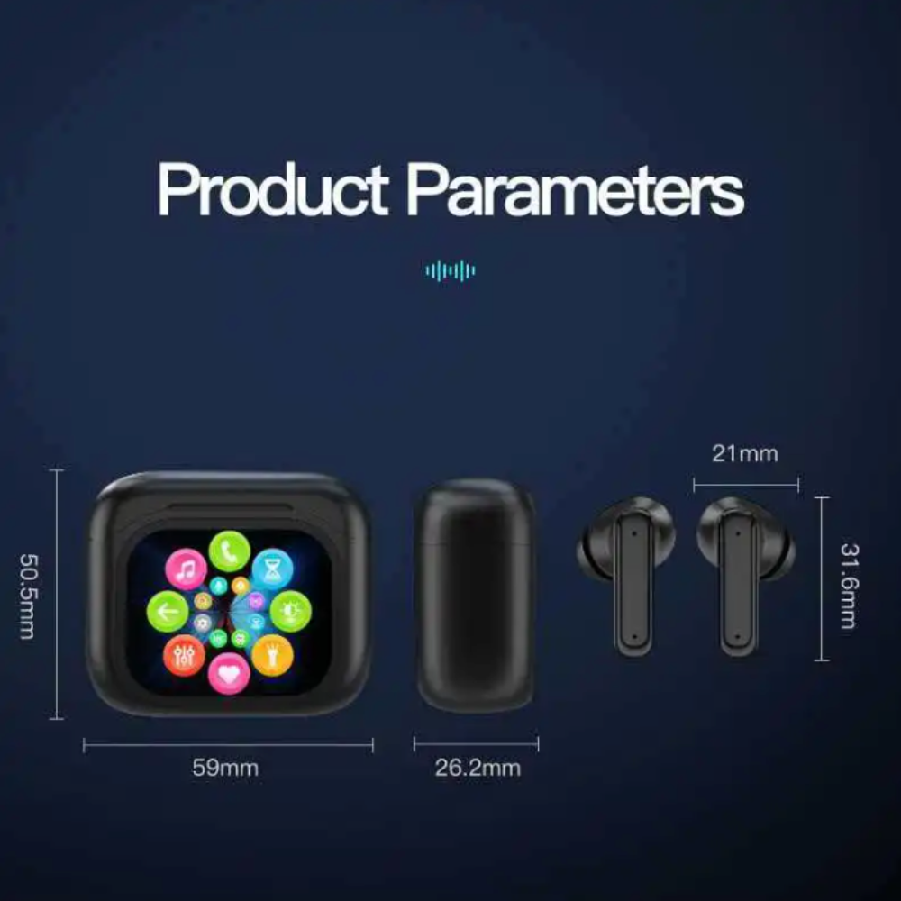 Wireless Bluetooth Earbuds With Touch Screen LCD Case