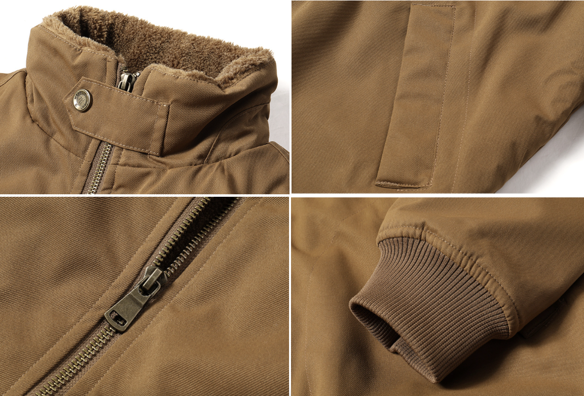 Mens High Neck Bomber Jacket With Inner Faux Fur Lining