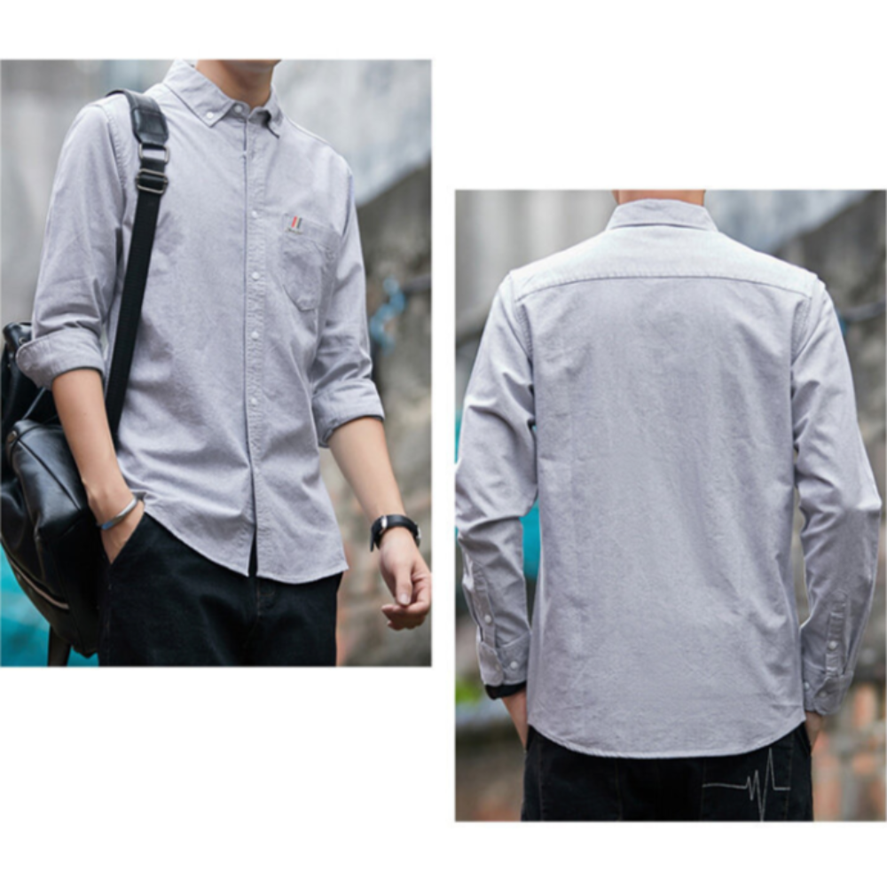 Men 's Long Sleeve Button Down Shirt With Pocket Details