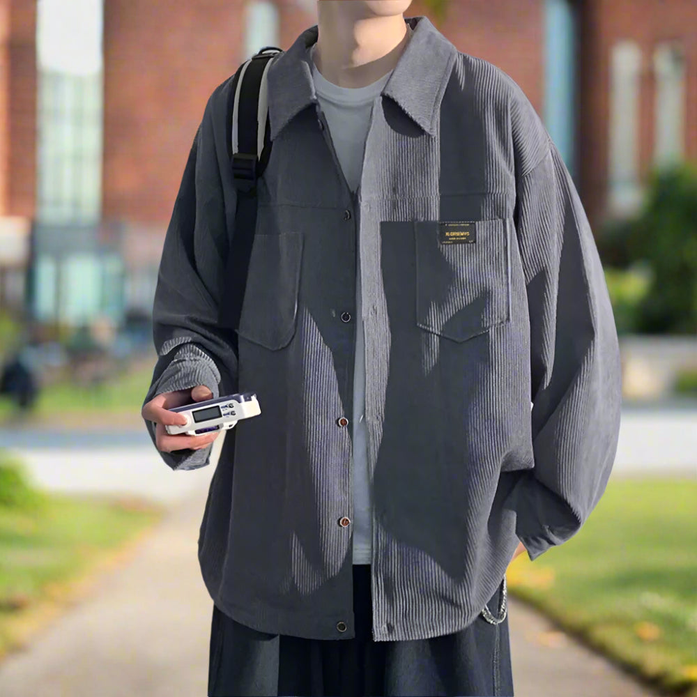 Mens Corduroy Shirt Jacket With Pockets