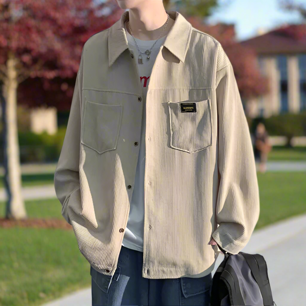 Mens Corduroy Shirt Jacket With Pockets
