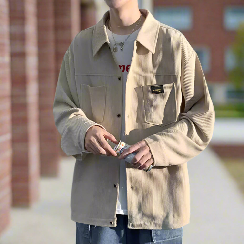 Mens Corduroy Shirt Jacket With Pockets
