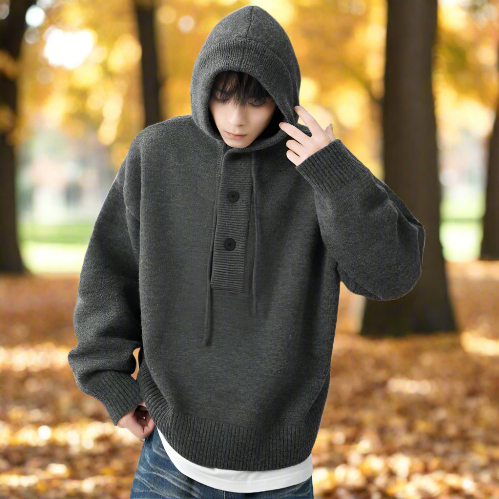 Mens Hooded Pull Over Sweater