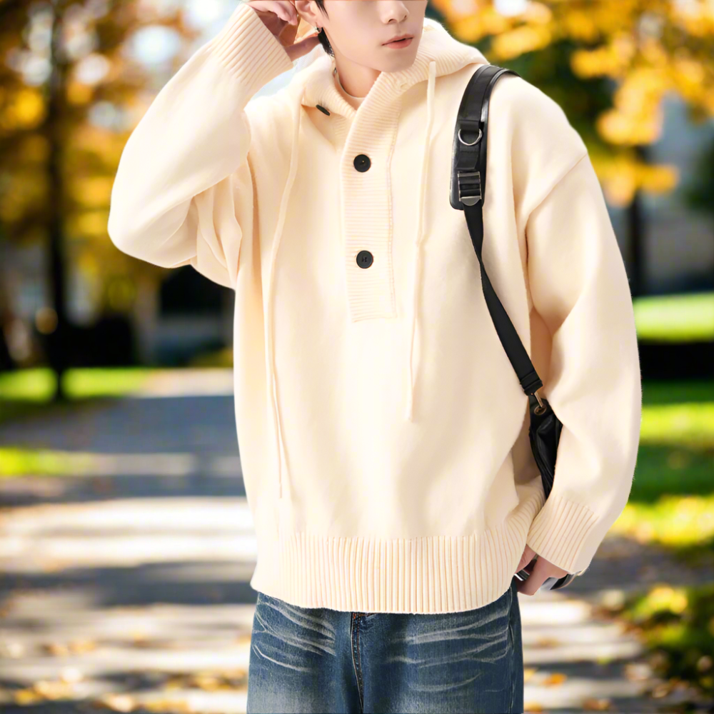 Mens Hooded Pull Over Sweater