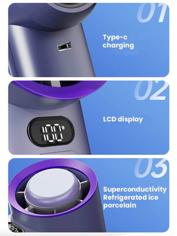 Hi-Speed Handheld Turbo Fan with Wide Speed Range