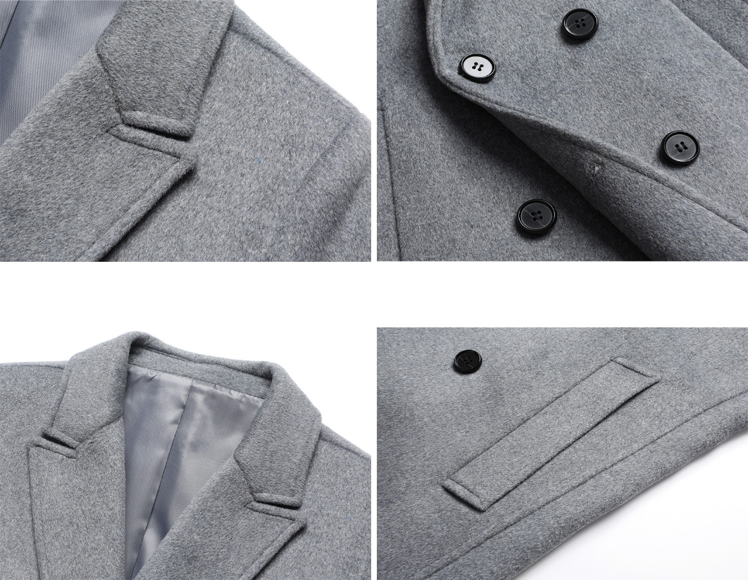 Mens Double Breasted Mid Length Coat