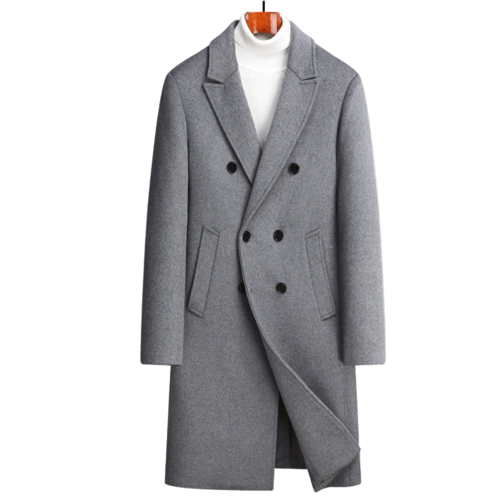 Mens Double Breasted Mid Length Coat