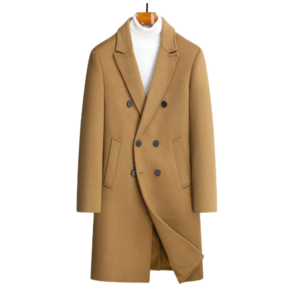 Mens Double Breasted Mid Length Coat
