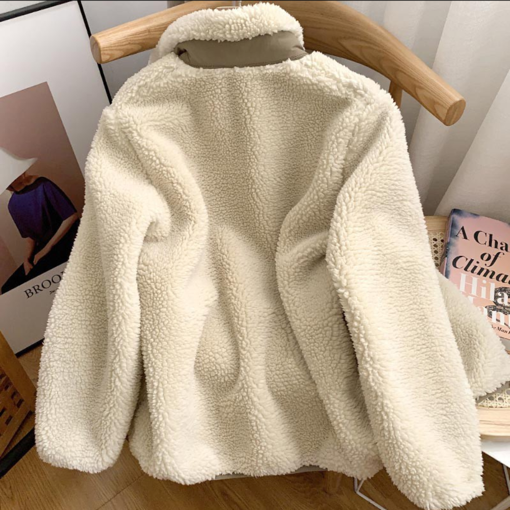 Womens Fluffy Fleece Jacket With Pockets