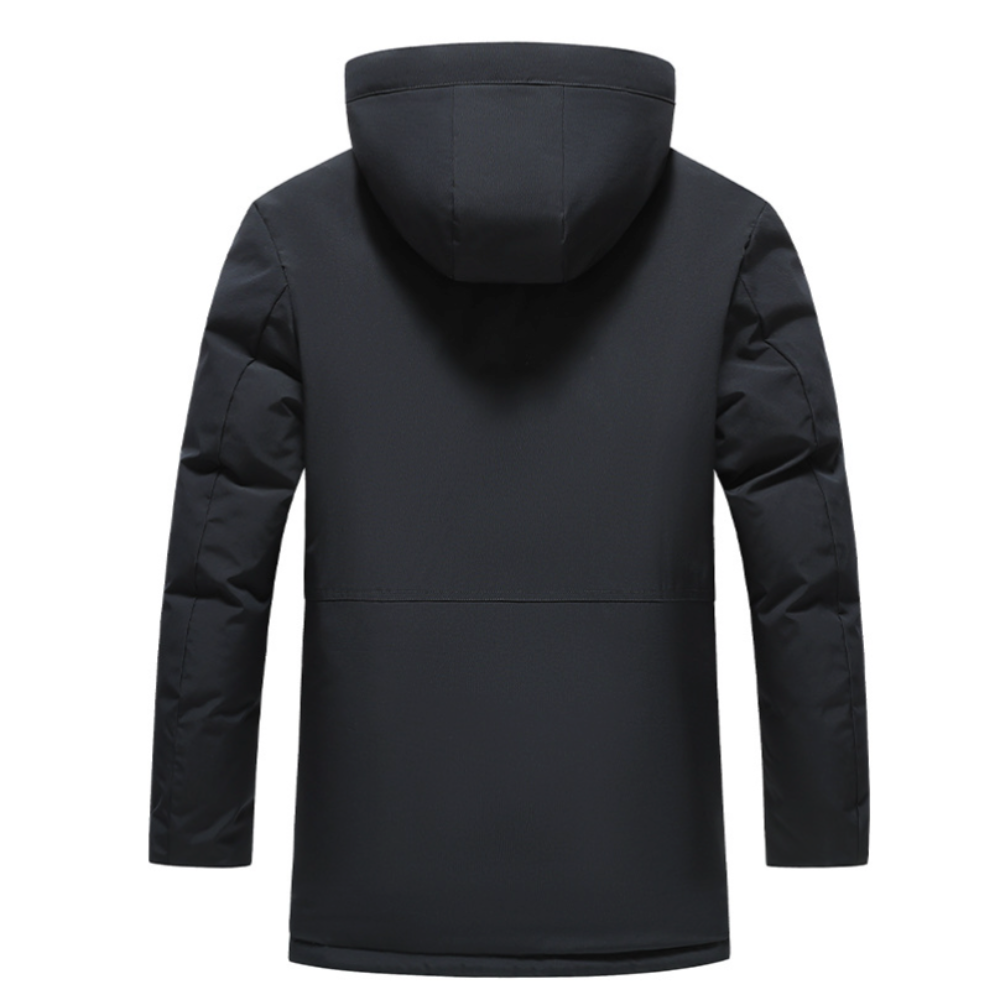 Mens Removable Hood Puffer Jacket With Faux Inner Fur