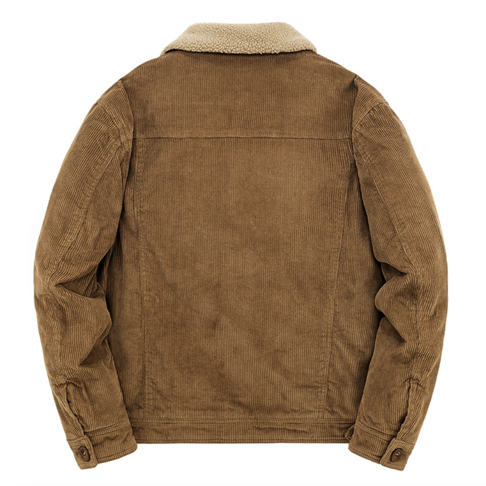 Mens Corduroy Jacket With Faux Shearling Inner