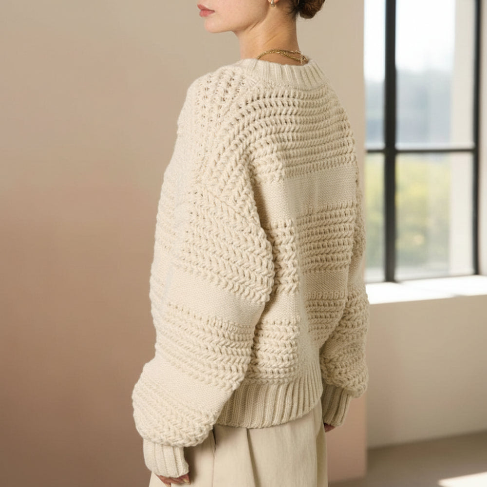 Womens Double Zip Chunky Knit Cardigan