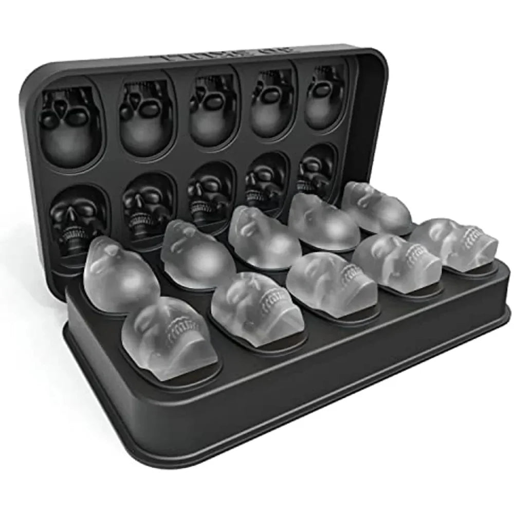 10 Slots Skeleton Skull Ice Mold