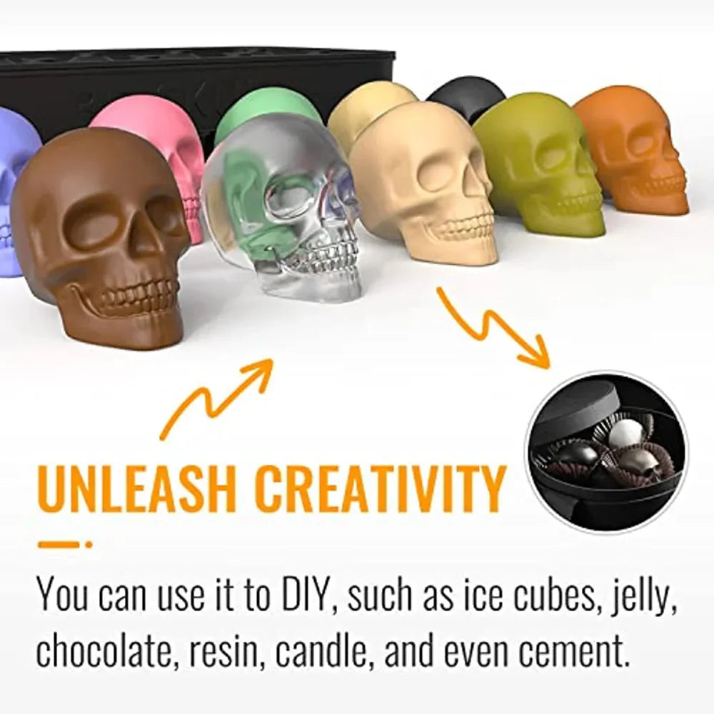 10 Slots Skeleton Skull Ice Mold