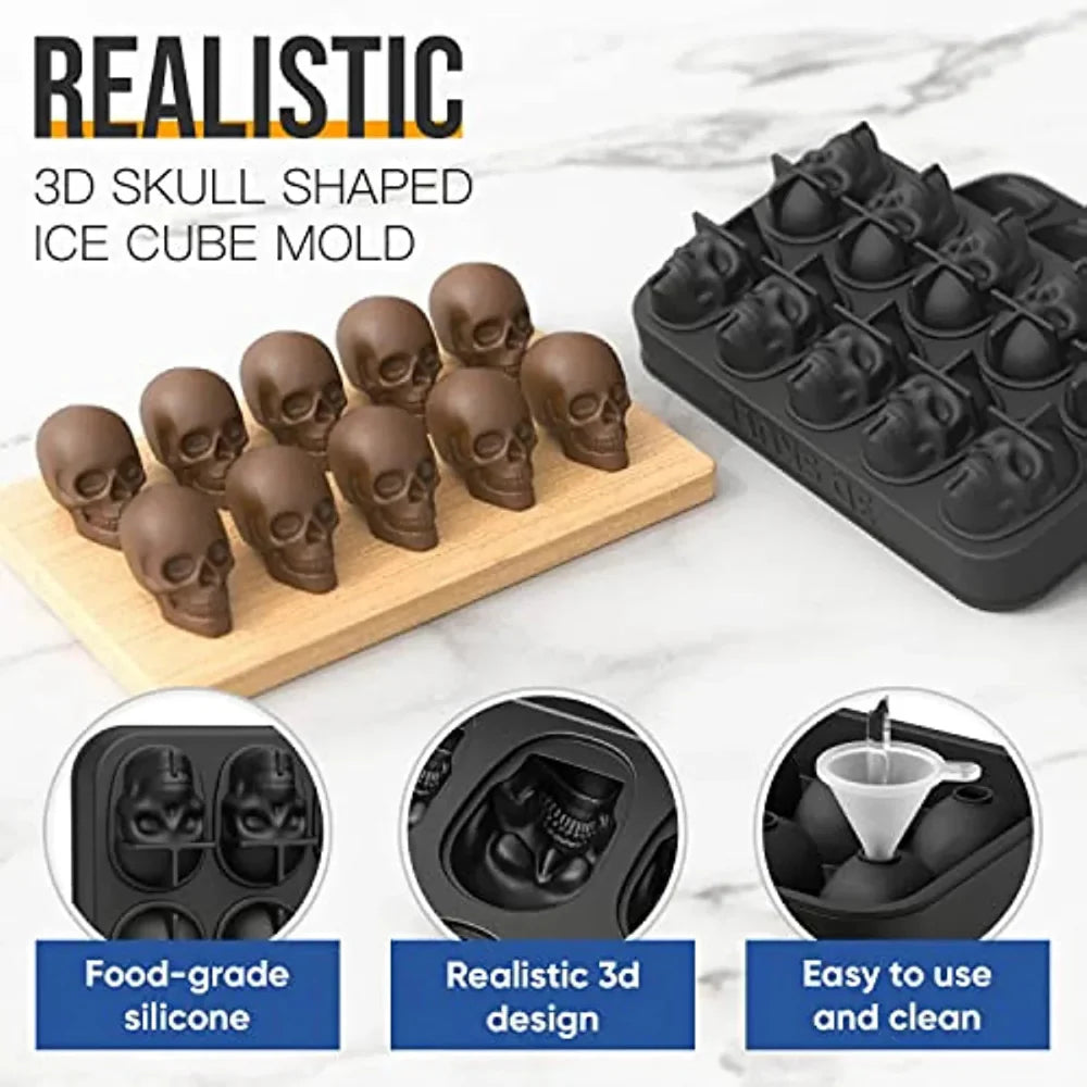 10 Slots Skeleton Skull Ice Mold