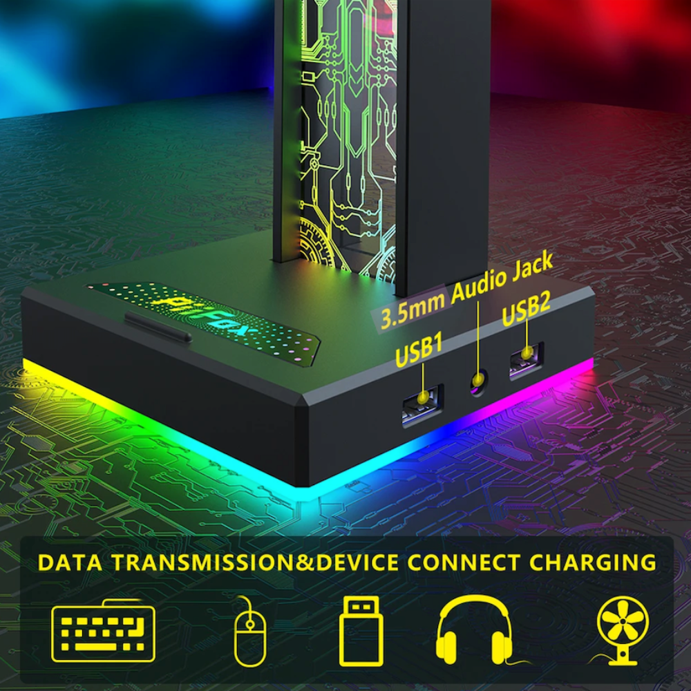 GlowHold RGB: 10-Effect Gaming Headset Stand