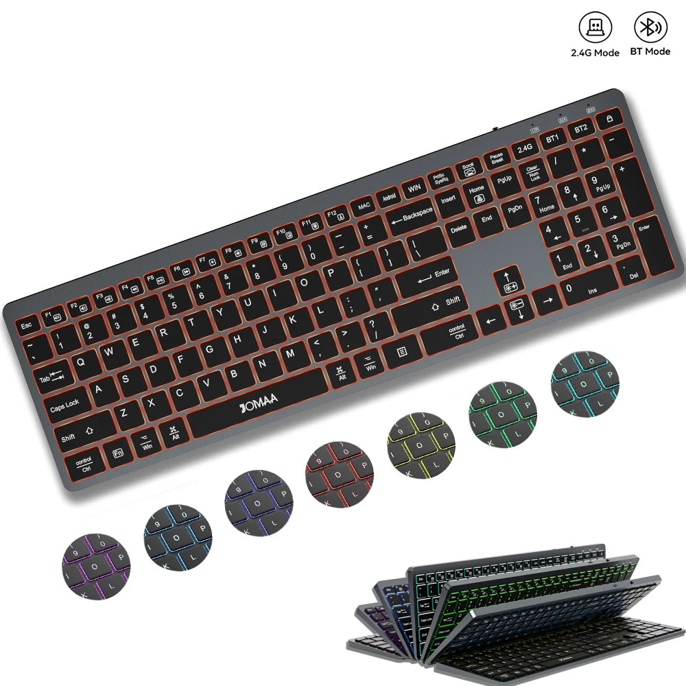 SlimGlow Elite – Ultra-Thin Full-Size Wireless Backlit Keyboard